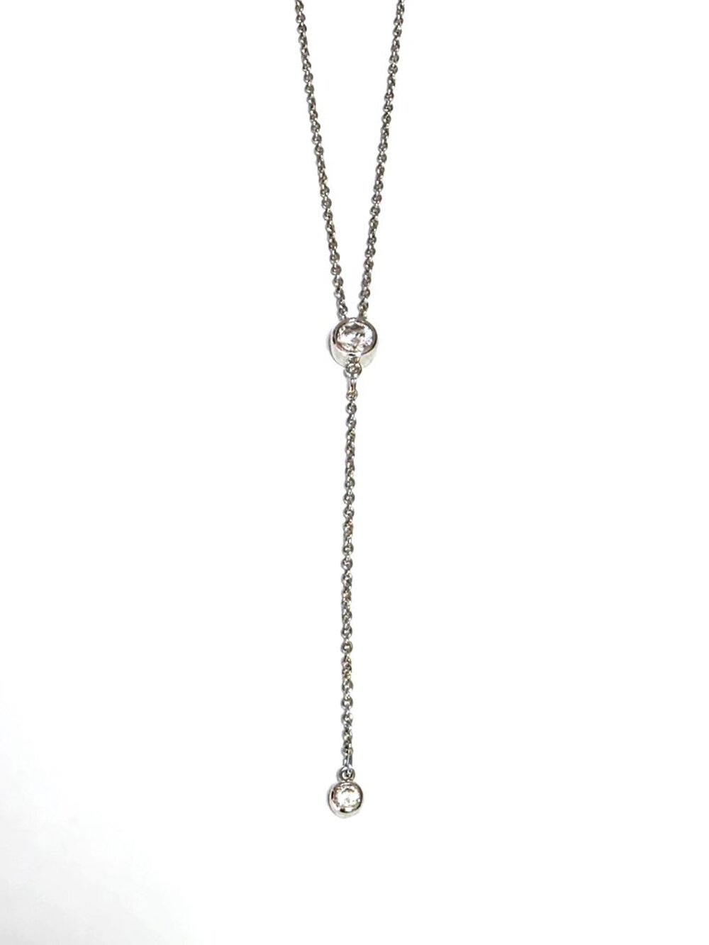 Clear crystal bezel silver-tone necklace